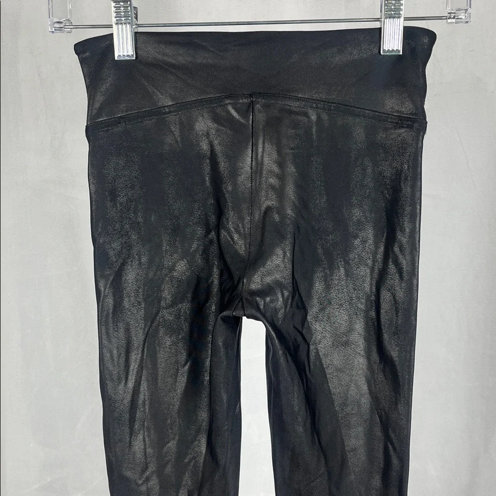 Spanx Women's 20187R-Faux Leather Stripe Legging‎ in Black.